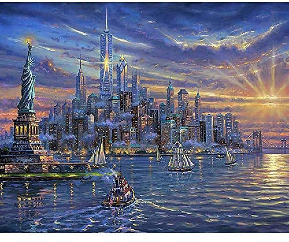 YHX926 Diamond Painting,Statue De La Liberté,5D Broderie Diamant Kit Complet,DIY Perle Diamant à Coller Tableau Peinture,Canevas Point De Croix Kits Pour La Deco Chambre 30x40cm