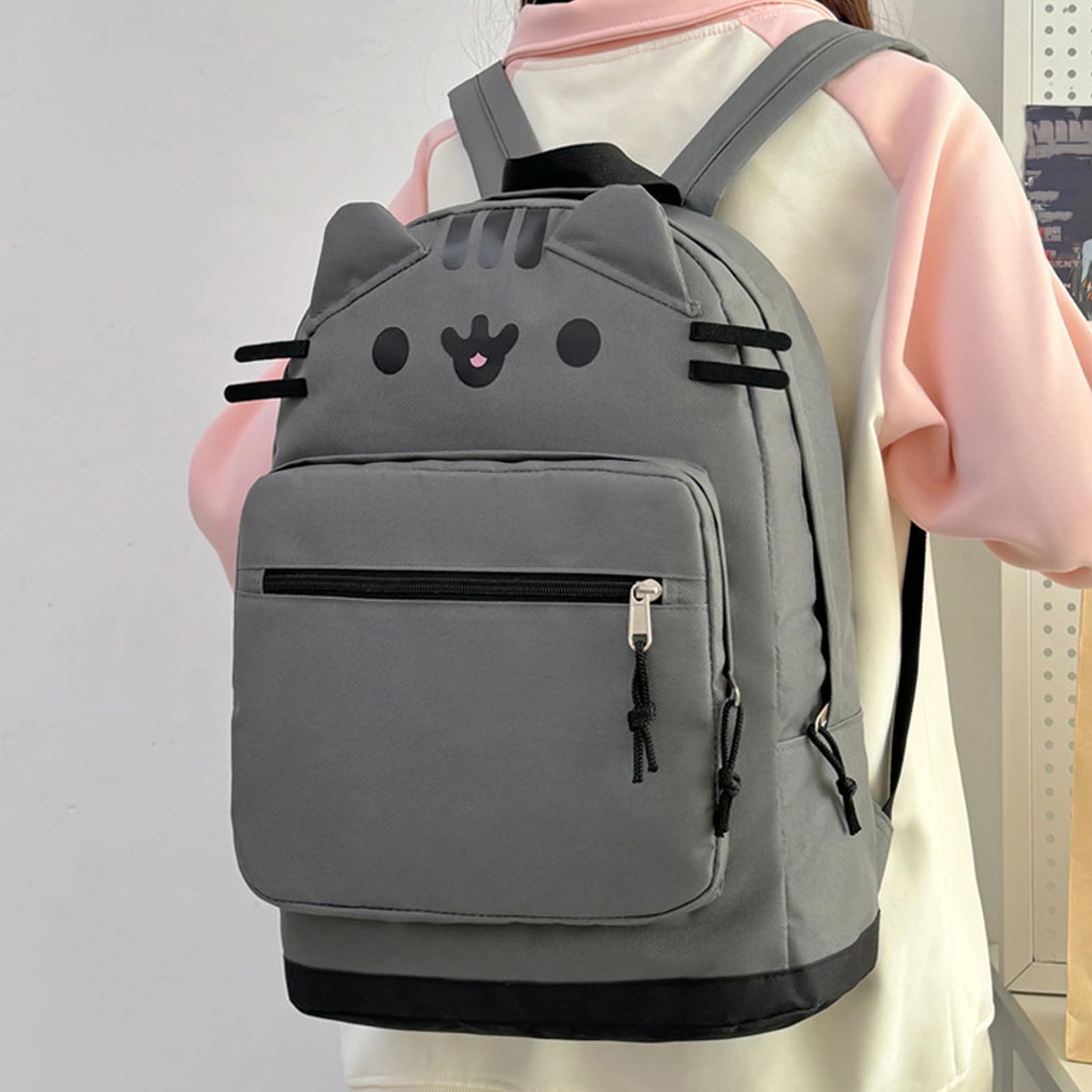 Süßer Katzenohren Rucksack (Gray)