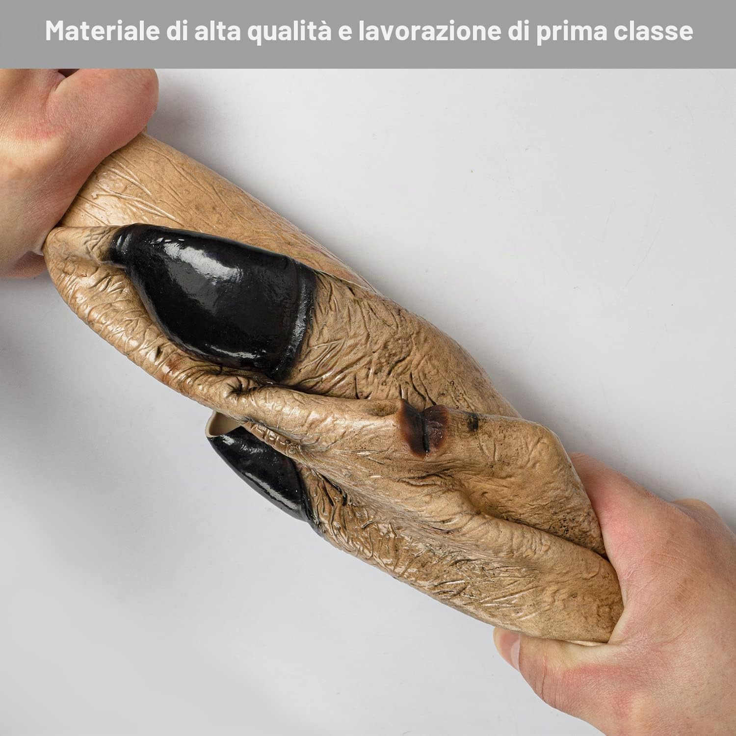 CreepyParty Maschera da alieno calvo con occhi grandi, raccapricciante alieno ET in lattice, maschera per travestimento per Halloween, carnevale, feste in maschera