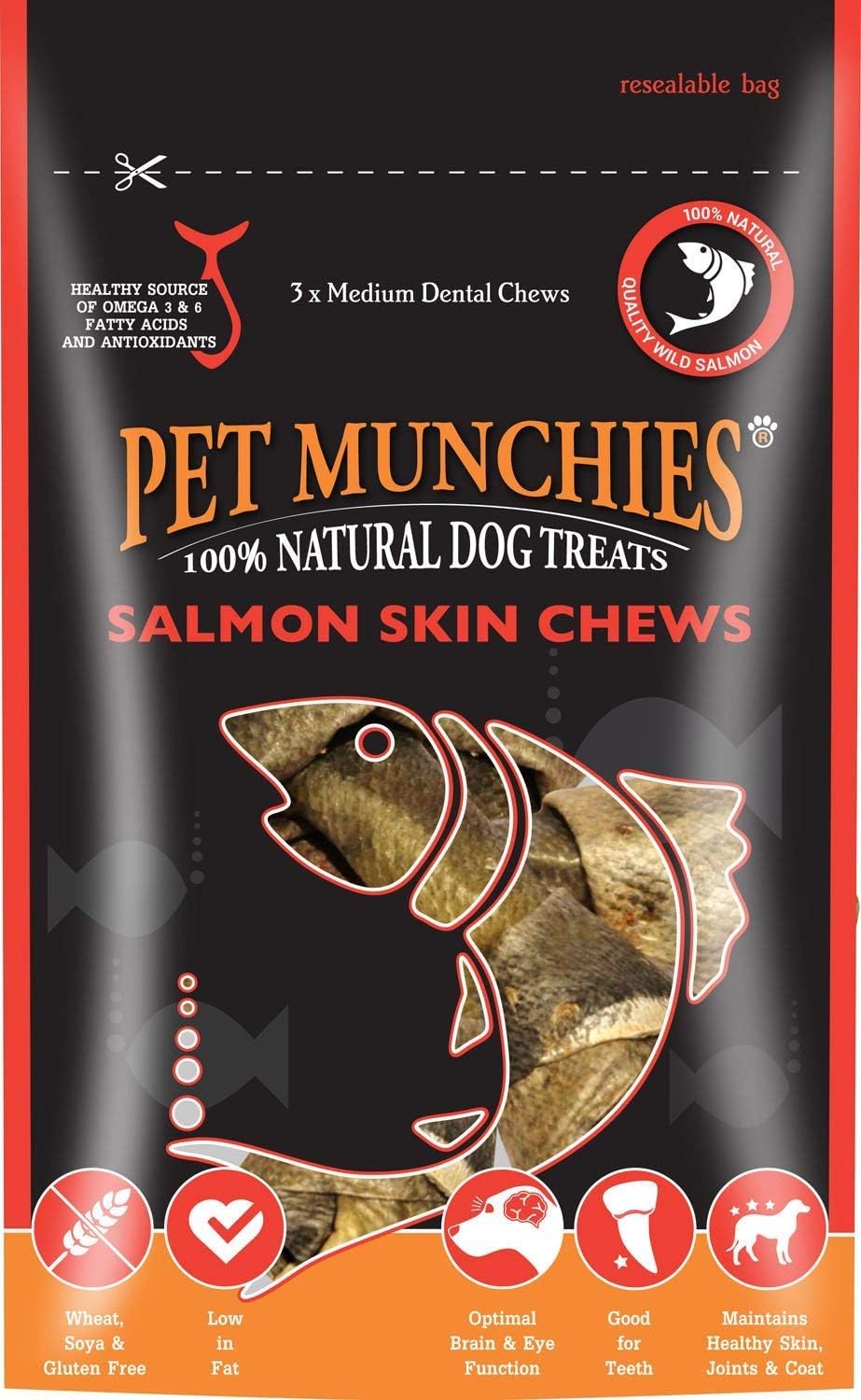 2XSalmon Skin Chews Medium 90g