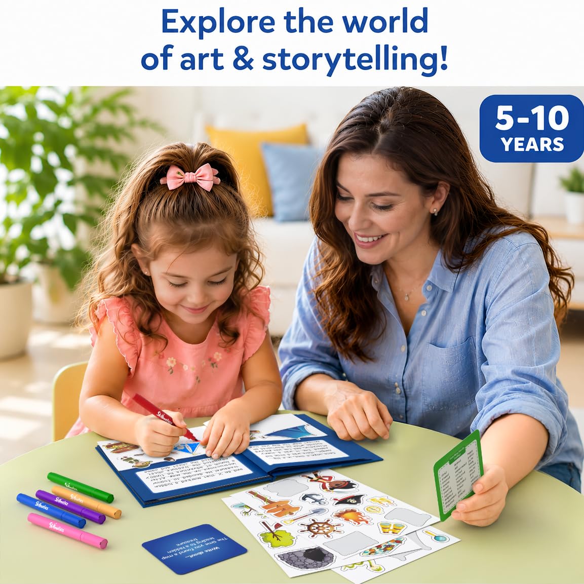 Skillmatics Storybook Art Kit - All My Adventures Art Kit per bambini, scrivere e creare libri di fiabe, attività creativa per ragazzi e ragazze, kit fai da te, oltre 150 adesivi, regali per età 5, 6,