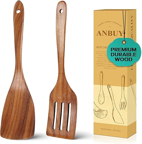 Espátula de madera para cocinar, espátulas de madera para uso en la cocina,Juego de espátulas de madera para cocinar, juego de utensilios de cocina