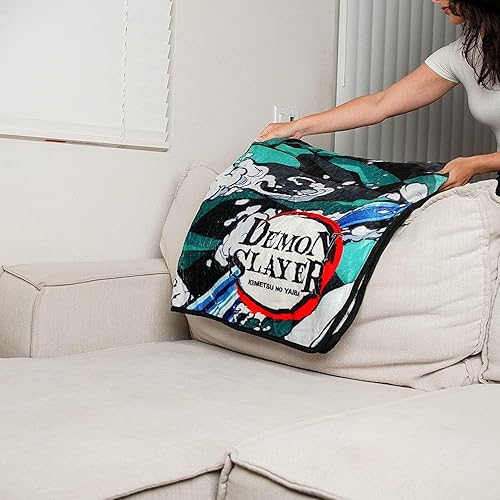 Miniatura 4 de JUST FUNKY Demon Slayer Tanjiro - Manta de forro polar  45 x 60 pulgadas  Con primera forma de respiración de agua