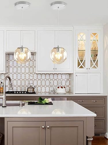 Miniatura 159 de Escalera LED de 10 luces LED moderna con globo de cristal, lámpara colgante grande para techos altos, accesorios de iluminación de entrada, villas y