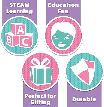Knitting Circle Station for Kids | Kids Craft Kit for Beginners, Small Knitting Machine, Knit Gloves Hats and Scarves with Two Coloured Yarns