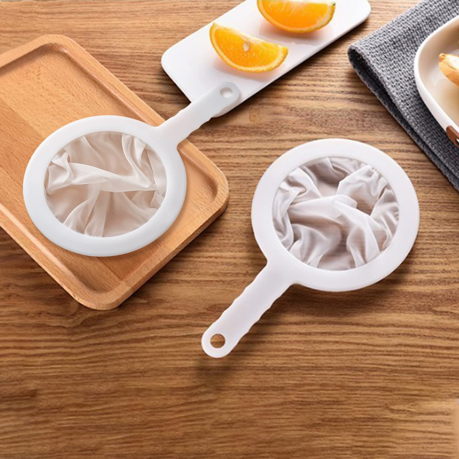 BHIPKOT Nylonsieb Mit Griff – 200 Mesh, Feinfilternd, Für Saft, Kaffee, Milch