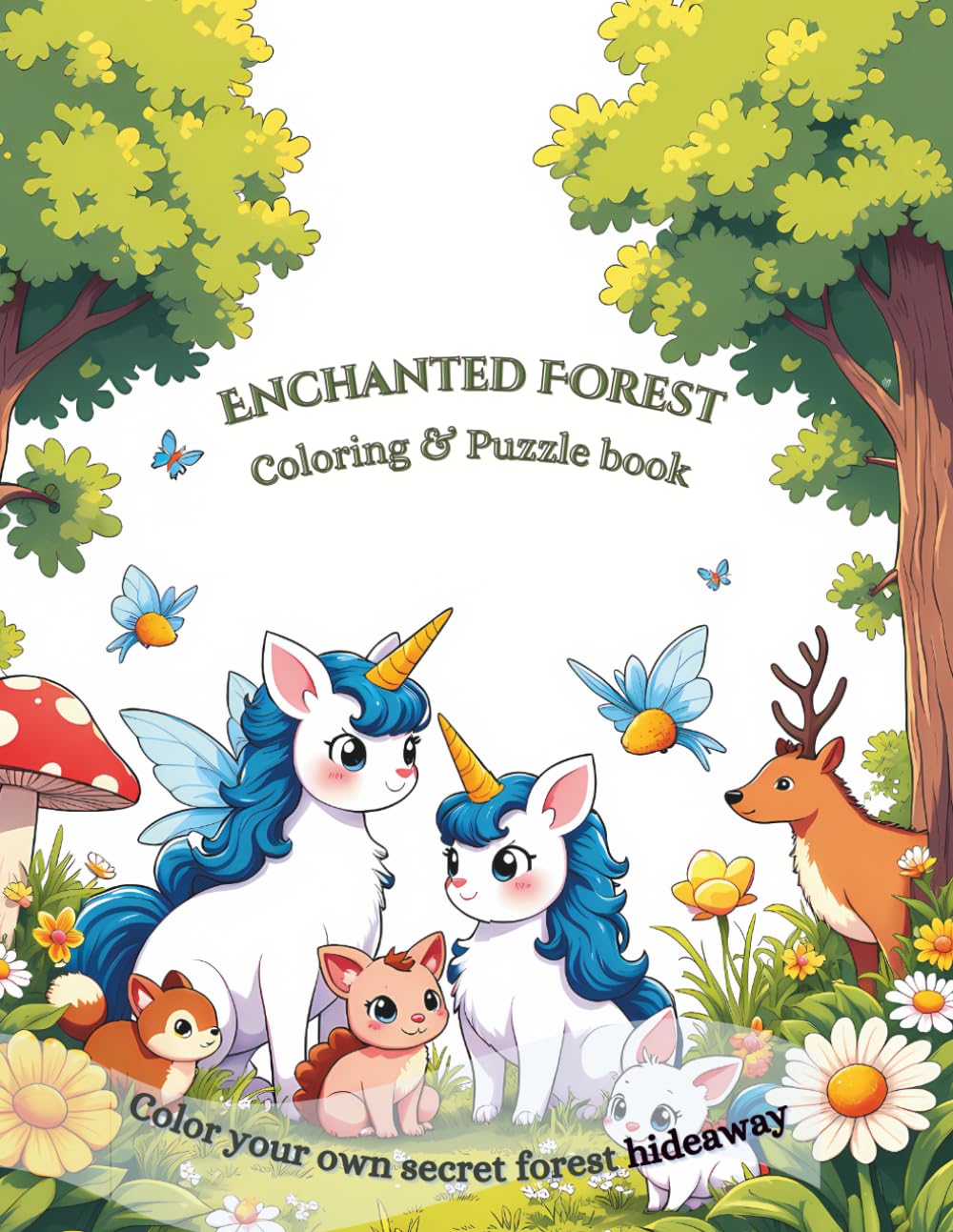 Escape into the Forest: Enchanted Forest Coloring & Puzzle Journey – 25 Magical Scenes, 20 Brain Teasers for Peaceful Creativity & Flow: A Calm ... Mystical Realms Puzzle & Coloring Collection)