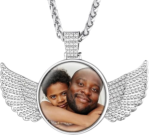 Supcare - Collar con foto o etiqueta de perro para hombres, colgante de foto conmemorativo personalizado para mujeres y hombres (con embalaje de