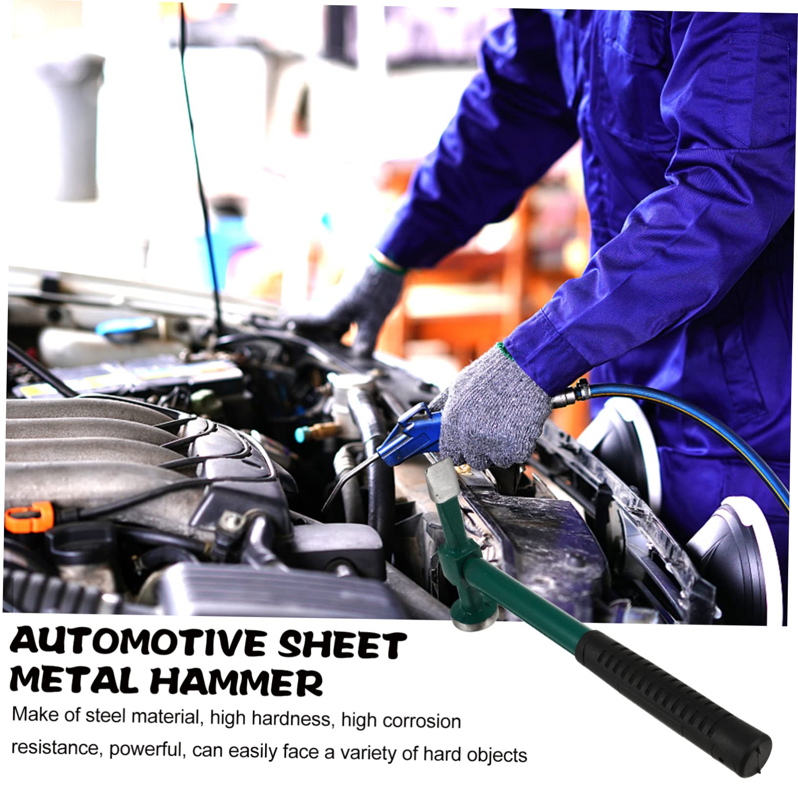 LALAFINA Repair Hammer Ergonomic Tool for Auto Bodywork Heat Treated Design for Woodworking Automotive Use