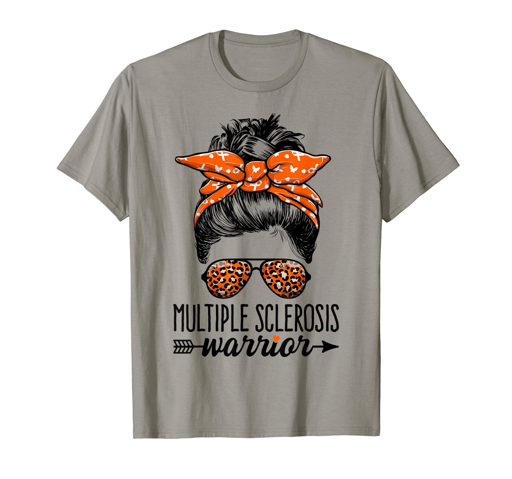 MS Warrior Multiple Sclerosis Awareness Month GiftWomens MS Warrior Messy Bun - Multiple Sclerosis Awareness T-ShirtOEKO-TEX STANDARD 100