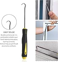 Vista 5 de BAYTORY Herramienta de pantalla de 3 piezas, herramienta de rodillo estriado para ventana con mango de madera y ruedas de rodamiento