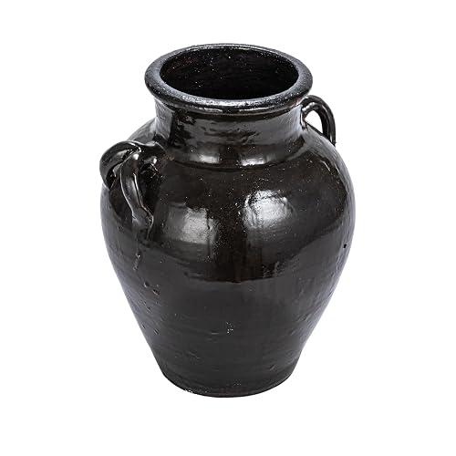 Creative Co-Op Found Decorative Clay Jar, Espresso