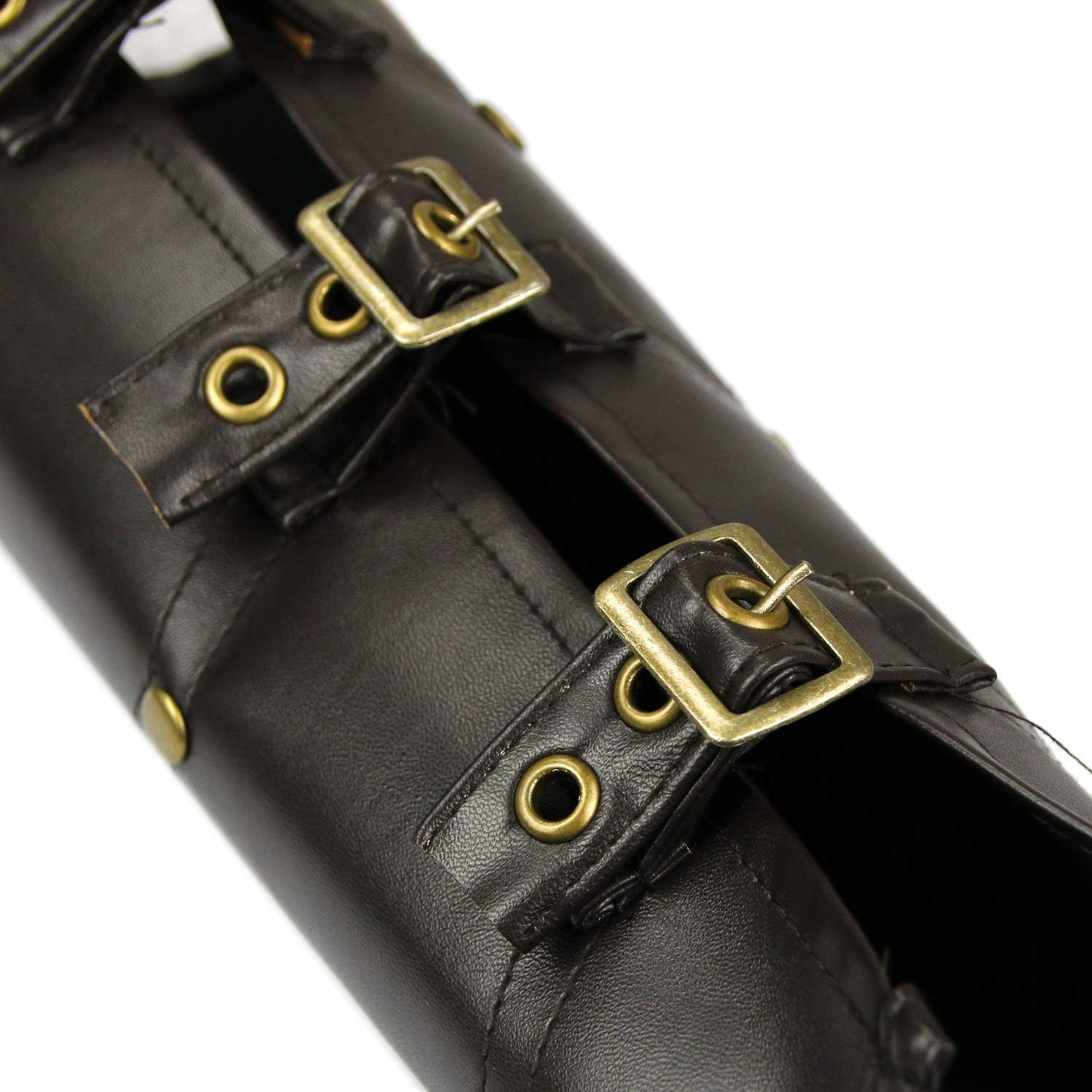Charmian Women's Steampunk Accessories Retro Leather One Shoulder Armlet Armband Wristband Armor Shrug Jacket Dark Brown One-size : Clothing, Shoes & Jewelry