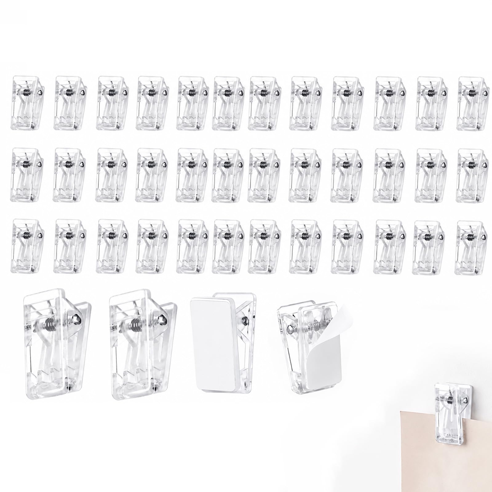 40 Pcs Self-Adhesive Wall Hanging Clips for Tapestry Photo Document
