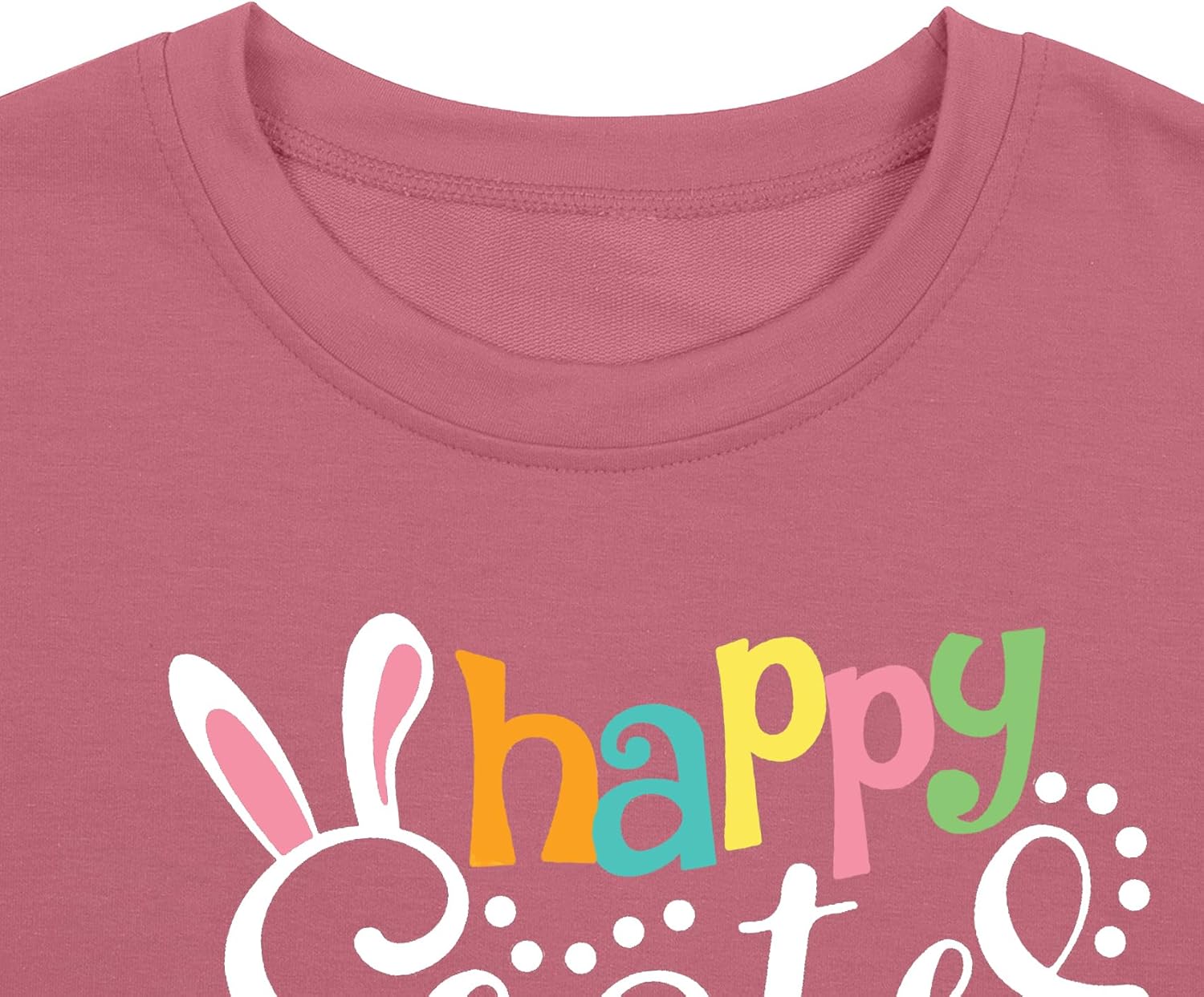 hohololo Women Happy Easter Sweatshirt Bunny Rabbit Graphic Shirt Cute Letter Printed Long Sleeve Pullover - Image 4