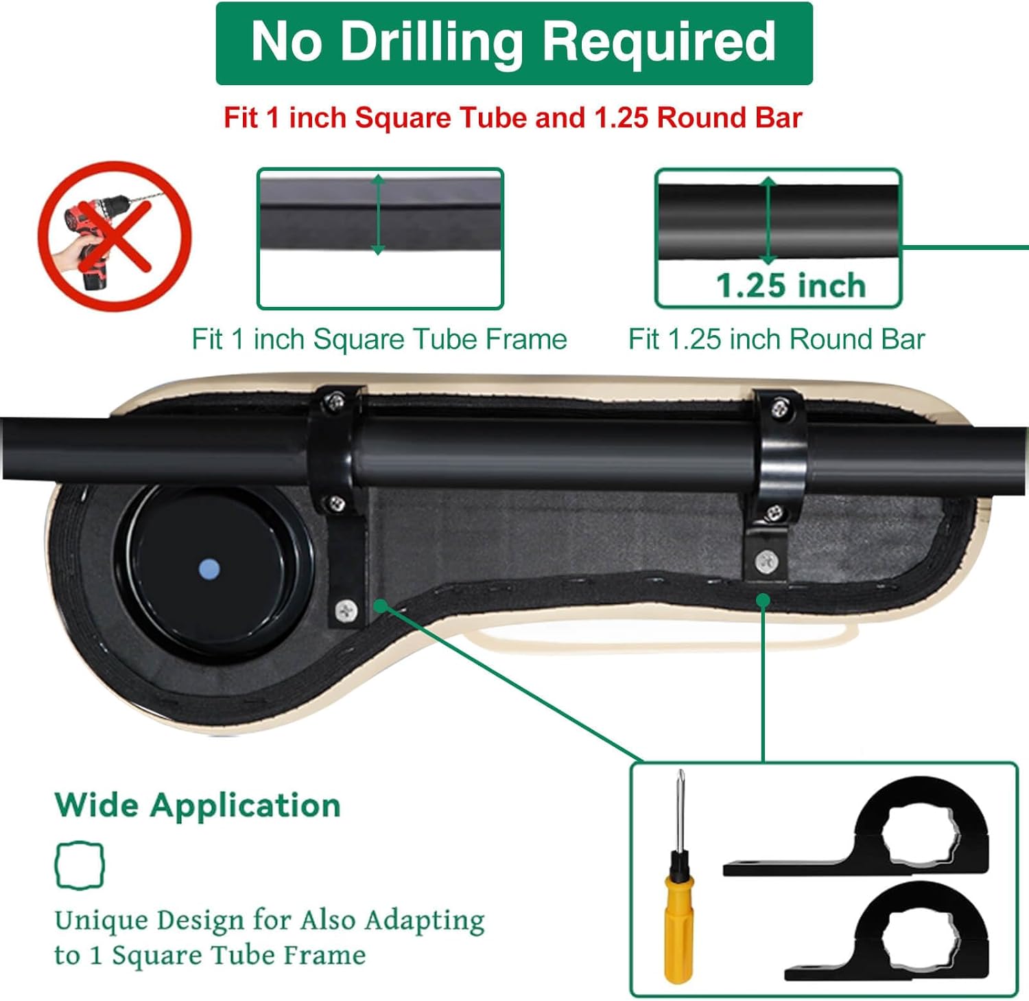 No Drilling Golf Cart Armrest with Cup Holder Phone Bag and Golf Tees Holder for Yamaha EZGO Club Car ICON i40 i40L i40FL i40F i60 i60L i60F i80/Advanced EV Golf Carts