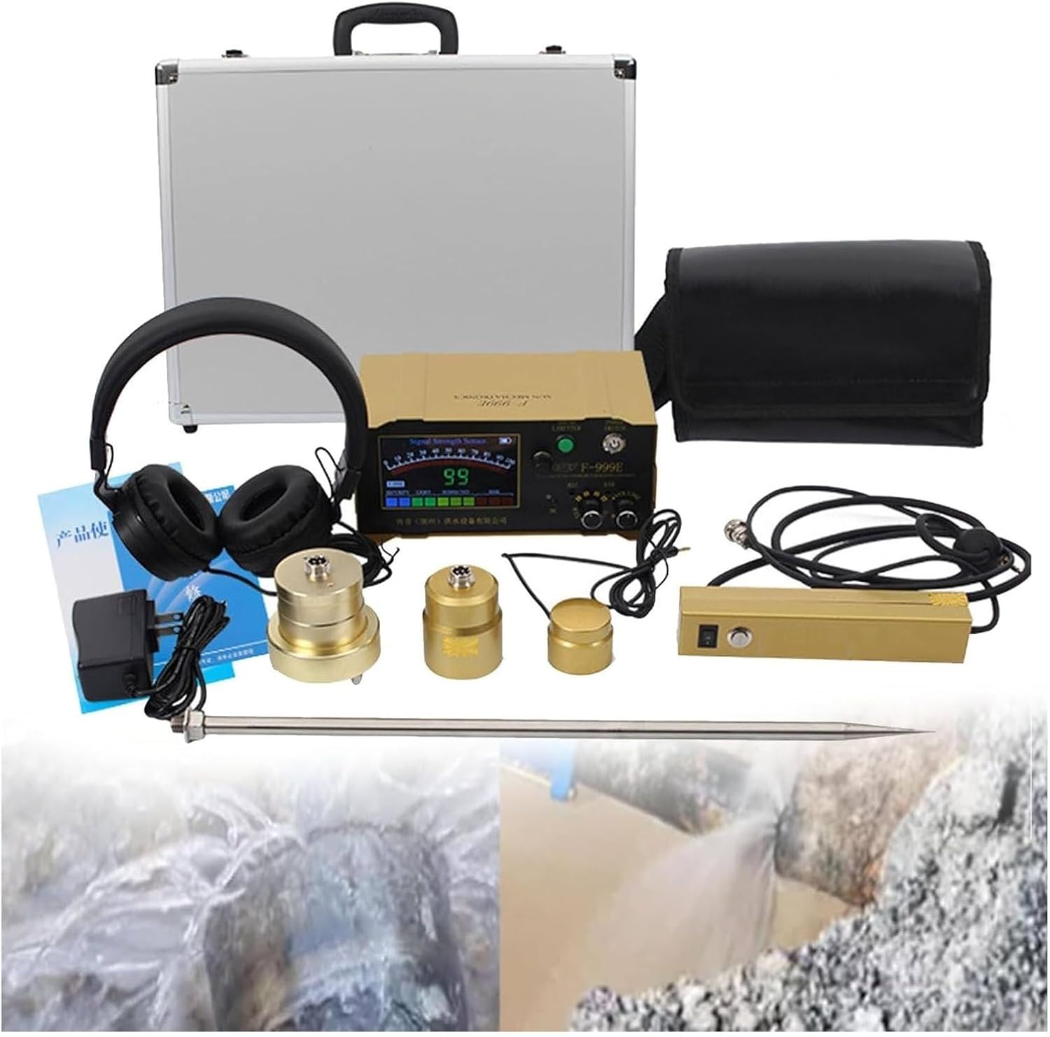 High Precision Underground Water Pipe Leak Detector, Household Water Pipe/Floor Heating Leak Detection, Indoor and Outdoor Water Leak Detector Widely Applicable