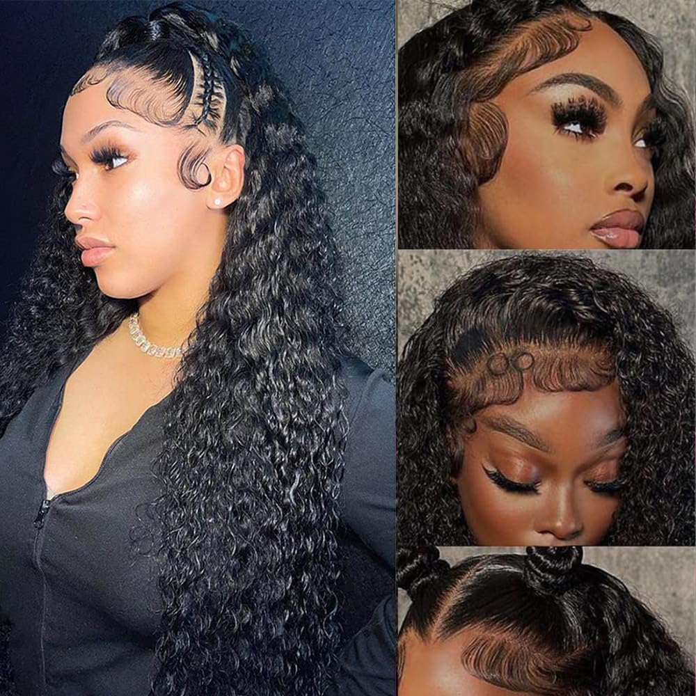 24 inch Titanium wig Amazon.com : Anlimer 24 Inch Body Wave Lace Front Wig 13x6  main image 2