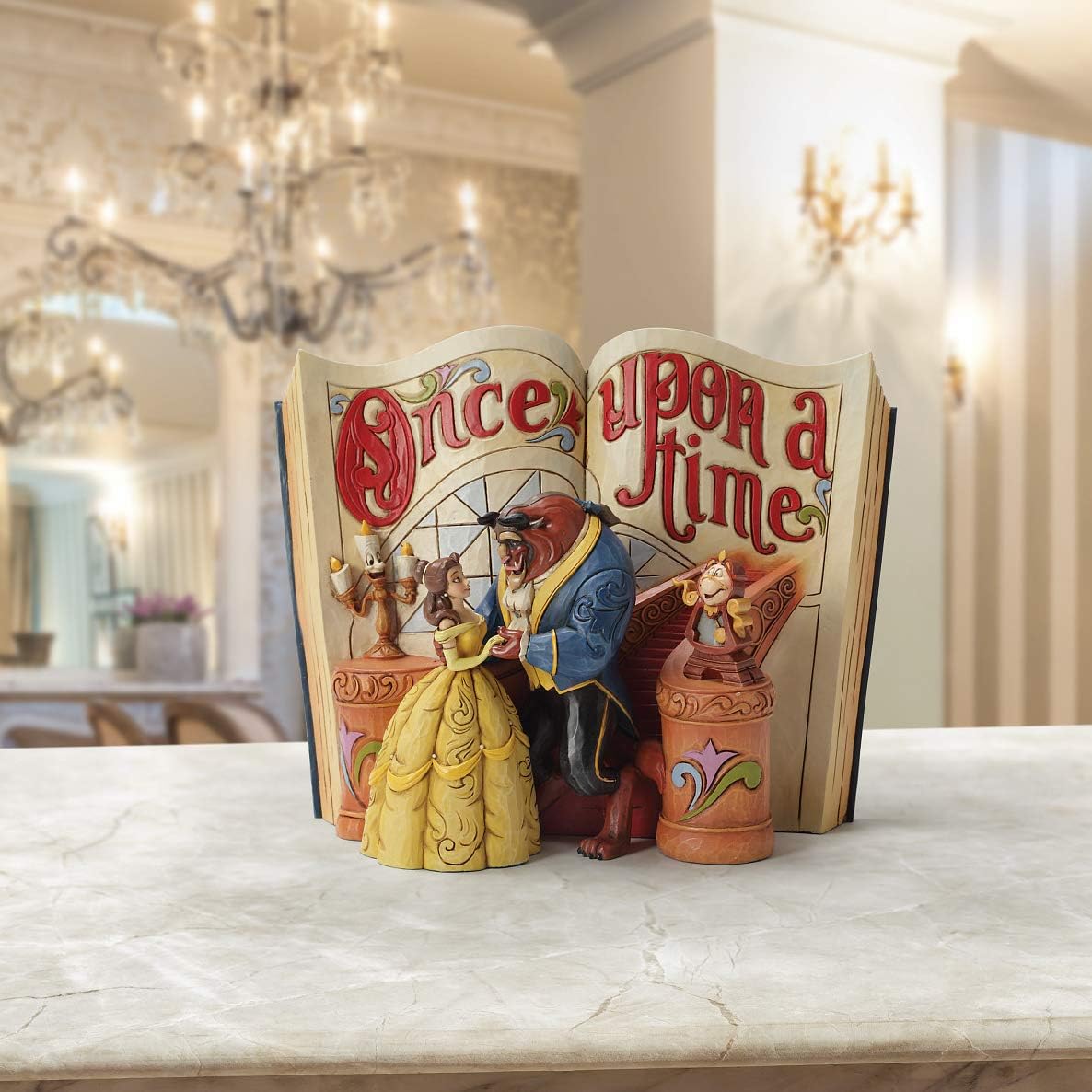 Enesco 4031483 Disney Traditions by Jim Shore “Beauty and The Beast” Storybook Stone Resin Figurine, 6”, Multicolor : Home & Kitchen