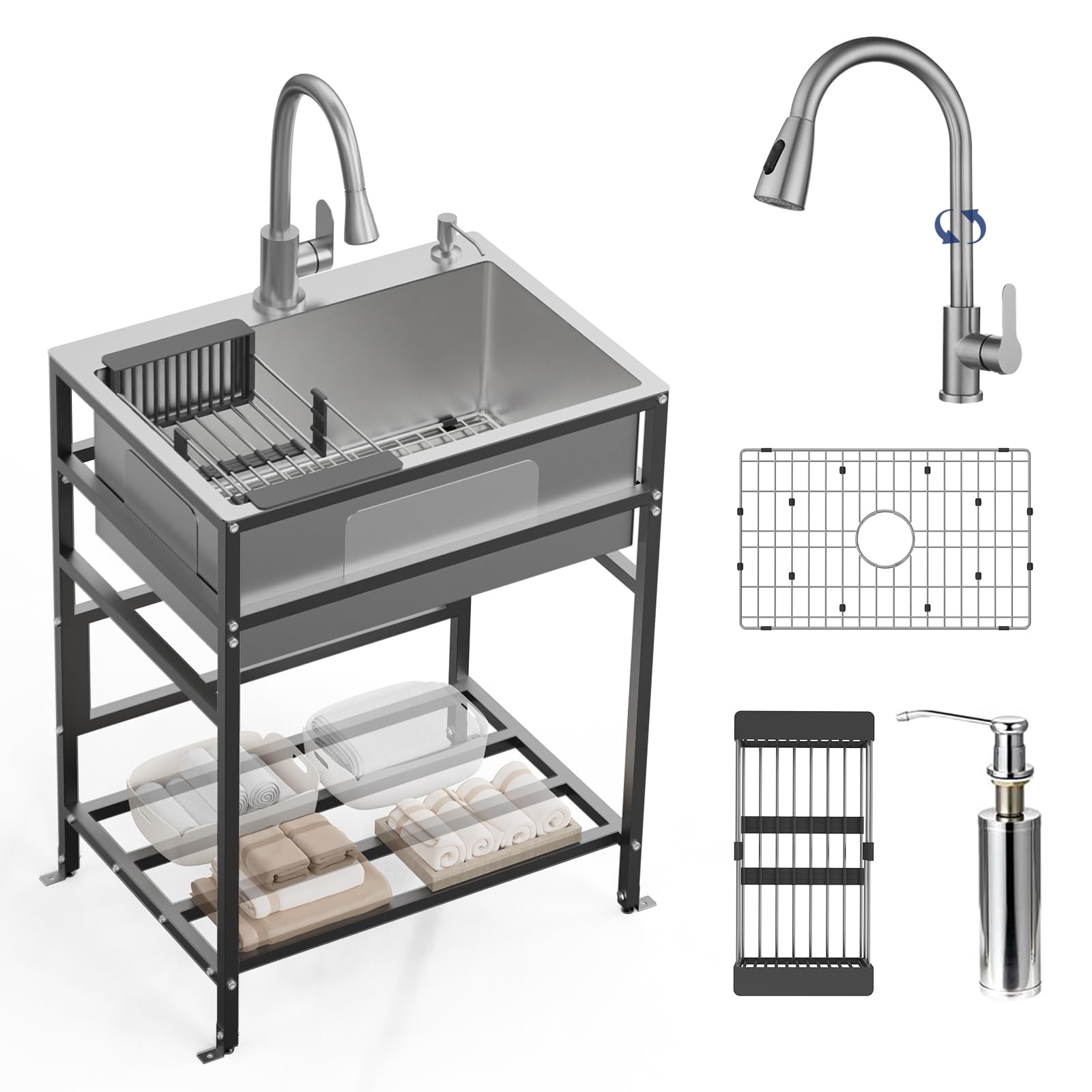 Photo 1 of FAUENPEEY 25x18 Inch Stainless Steel Utility Sink
