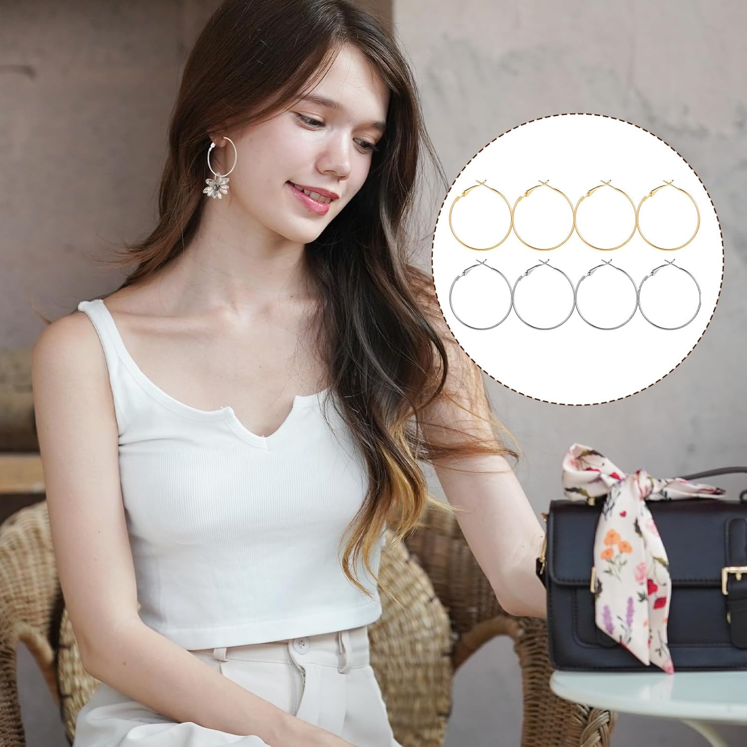 32pcs Hoop Earrings Findings, Round Earring Loop, Open Beading Earrings Accessories Jewelry Making DIY Crafts 20mm 25mm 30mm 40mm- Gold & Silver - Image 6