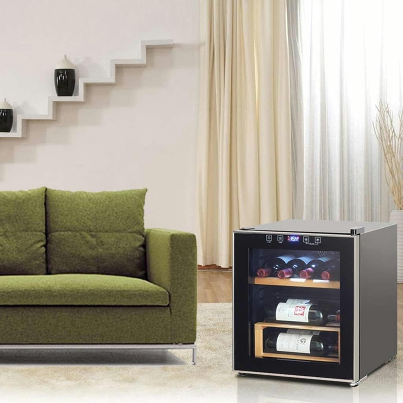 Refrigeratore per vino a compressore, silenzioso a zona singola, con controllo tattile, perfetto per bancone o magazzino, ideale per conservare i tuoi vini preferiti