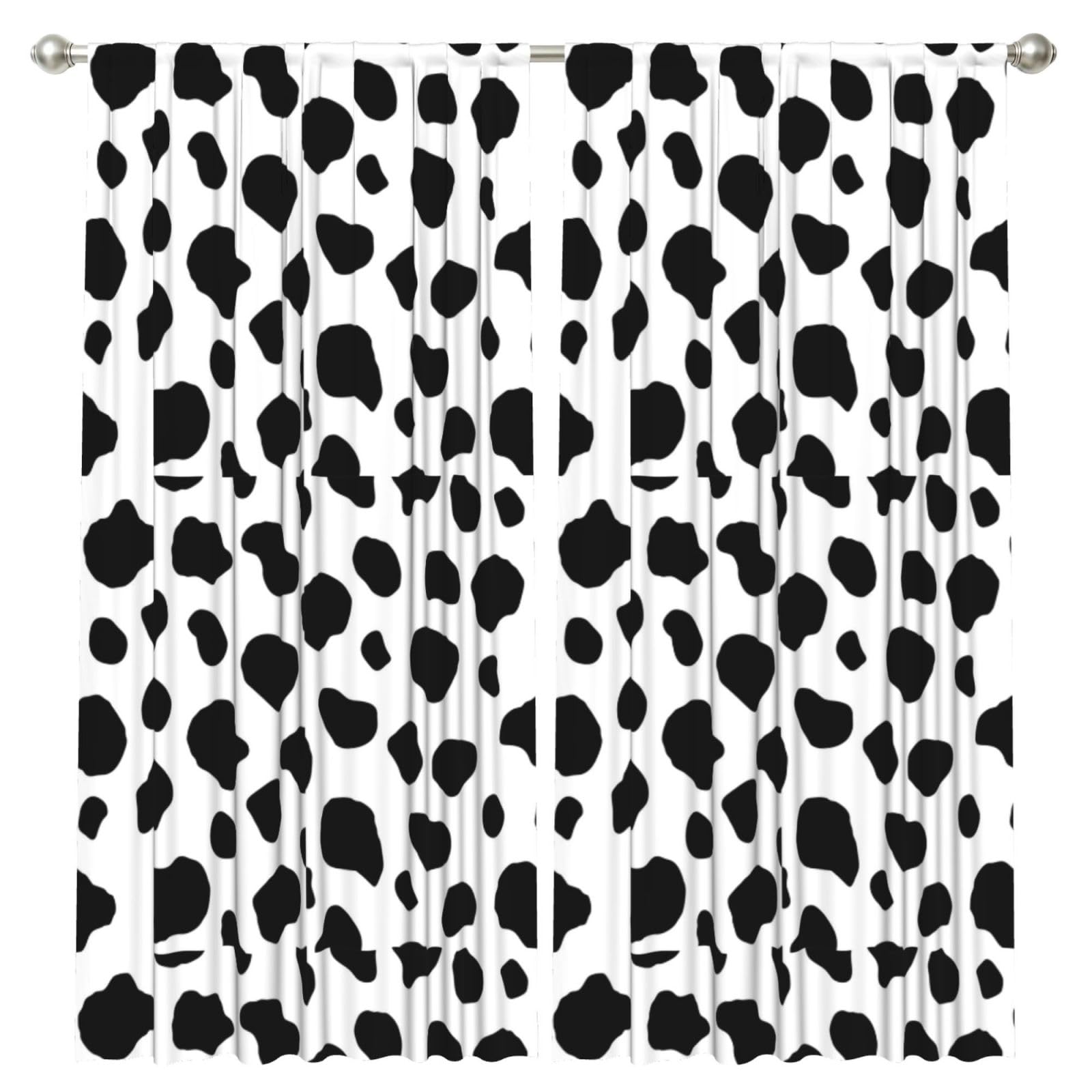 InOmak Cow Spots, 2 Panels Window Curtains 52 x 84 Inch Blackout Curtains for Living Room Bedroom