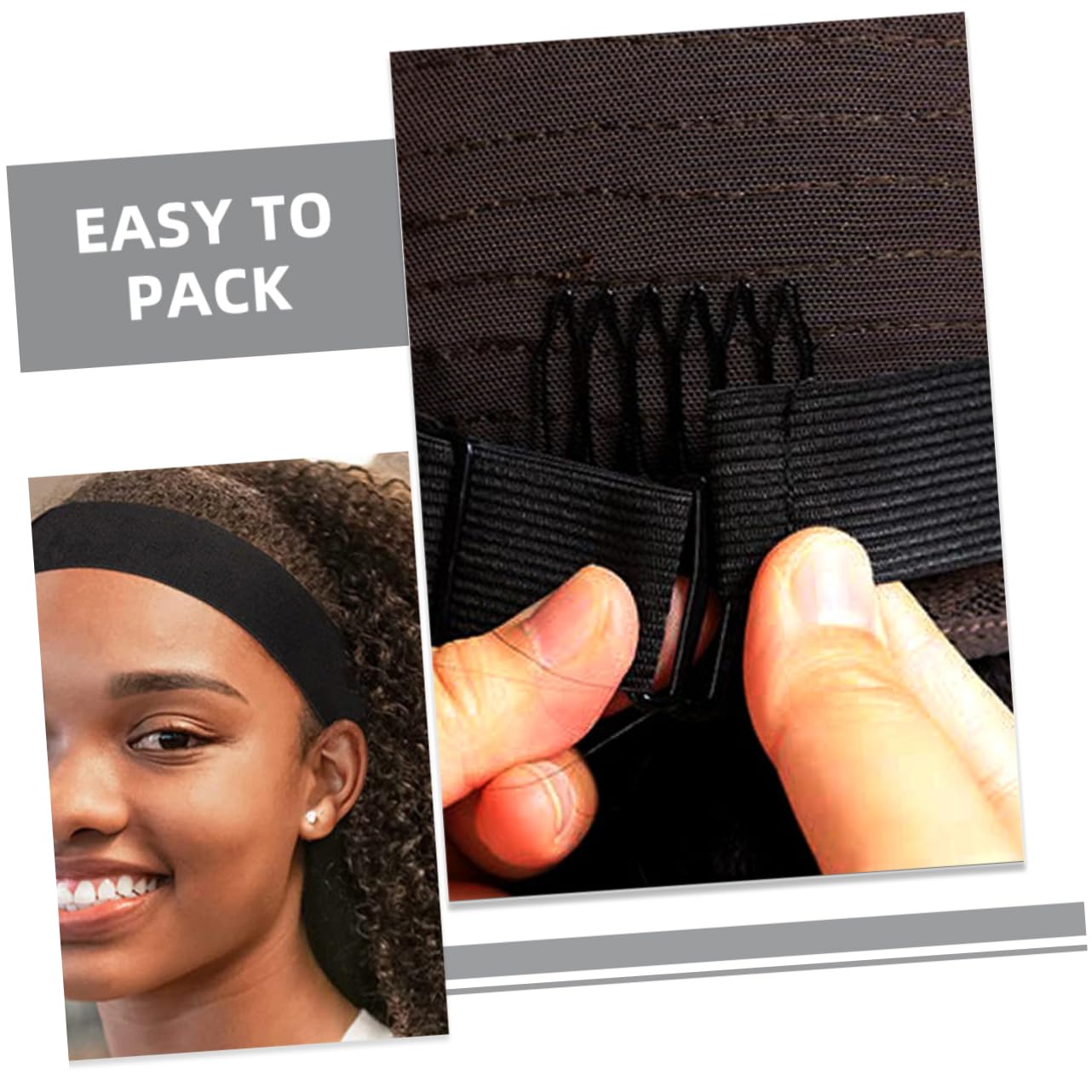 NOLITOY 2pcs Adjustable Wig Mesh Cap Accessories Elastic Bands for Wig Edges Comfortable Breathable Fixing Band Buckle Design