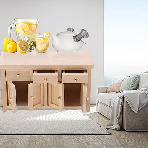 Miniatura 2 de Gabinete de casa de muñecas a escala 1:12, muebles de madera para casa de muñecas, sala de estar, casa de muñecas en miniatura, gabinete de