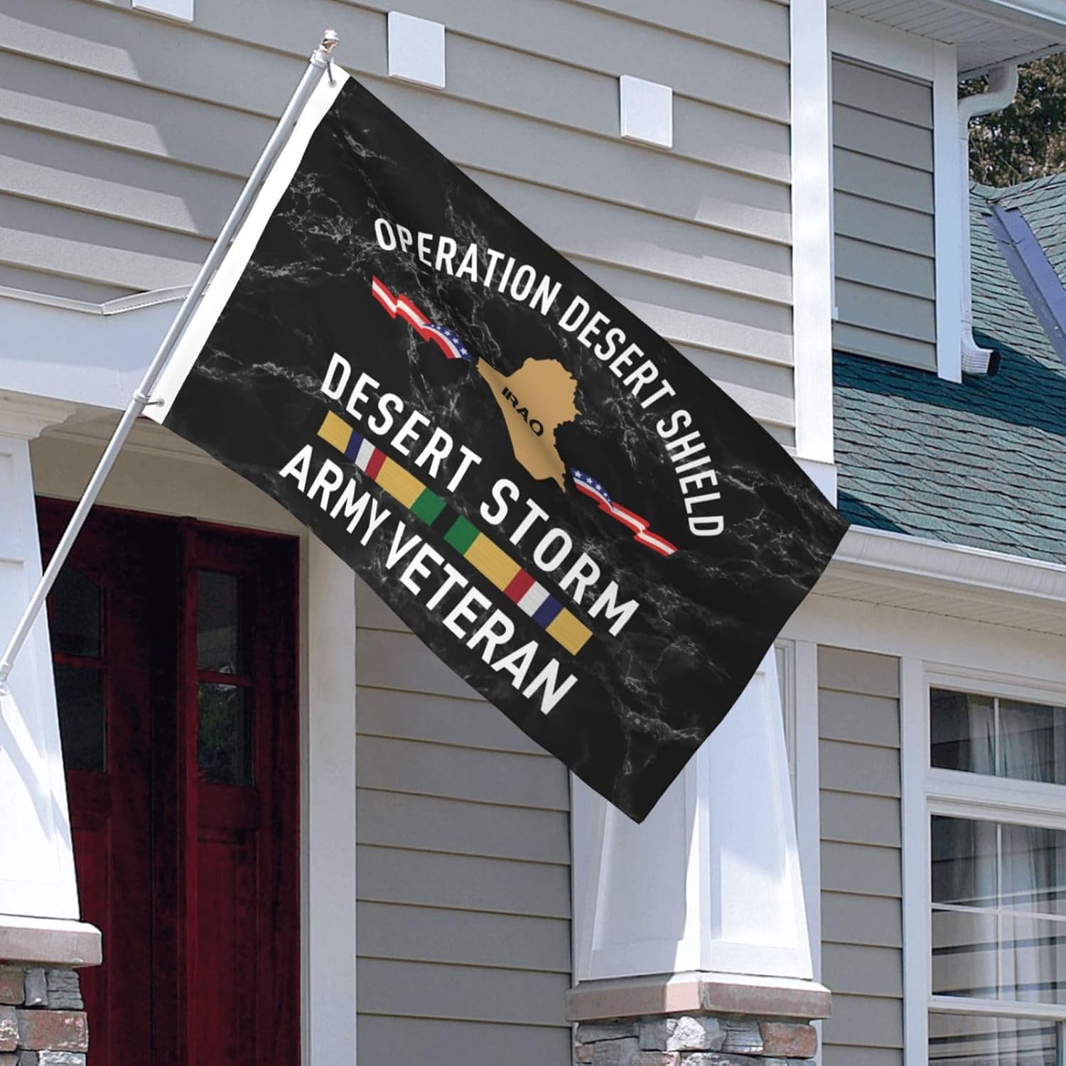 Desert Shield Desert Storm Army Veteran Flag Double Sided 3X5 Ft Vivid Color and UV Fade Resistant Outdoor Banner Lawn Decor