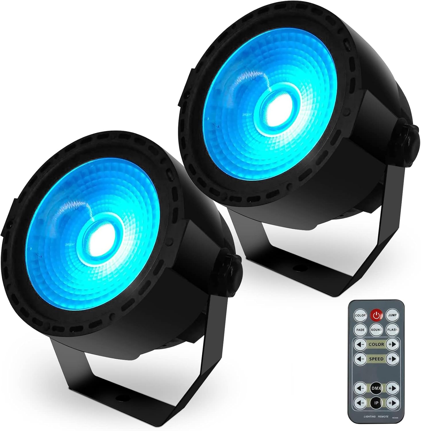 SHEHDS LED Par Stage Light 30W COB Wash Lights RGB 3in1 with Remote and DMX Control DJ Lights Sound Activated Uplighting for Wedding,Party, Stage Show,Club,Karaoke - 2 Pack