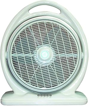 SPT Sunpentown SF-1414A Box Fan, Light Olive Green, 18.5 x 22.1 x 7.9 in.