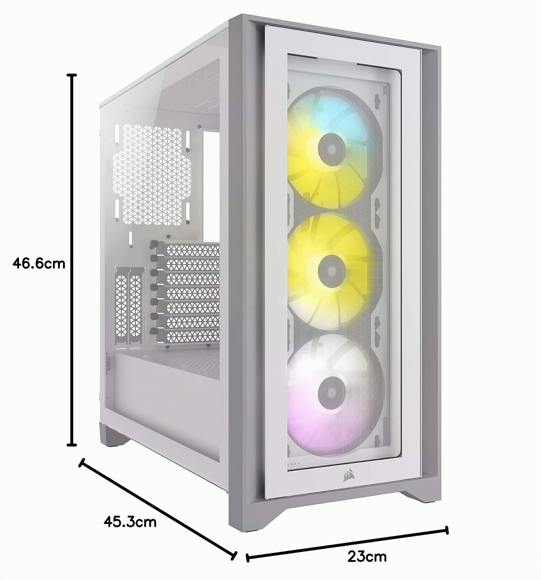 Corsair CC-9011205-WW Case Atx Mid Tower con Vetro Temperato, Ampio Spazio Interno, Bianco
