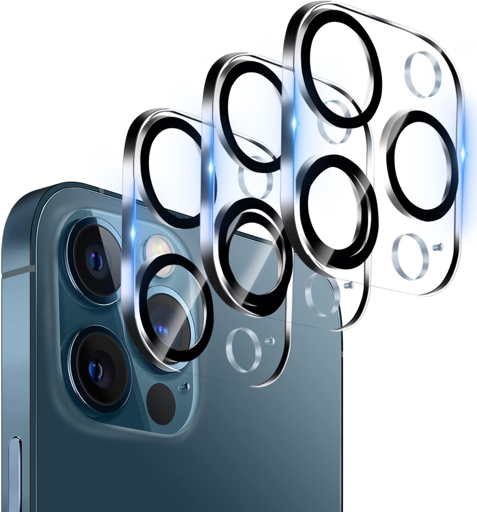 Dengduoduo 3 Pack Tempered Glass Camera Lens Protector for iPhone 12 Pro Max 6.7", Ultra HD, 9H Hardness, Anti-Scratch, Case Friendly, Easy to Install [No Affect on Night Shots]