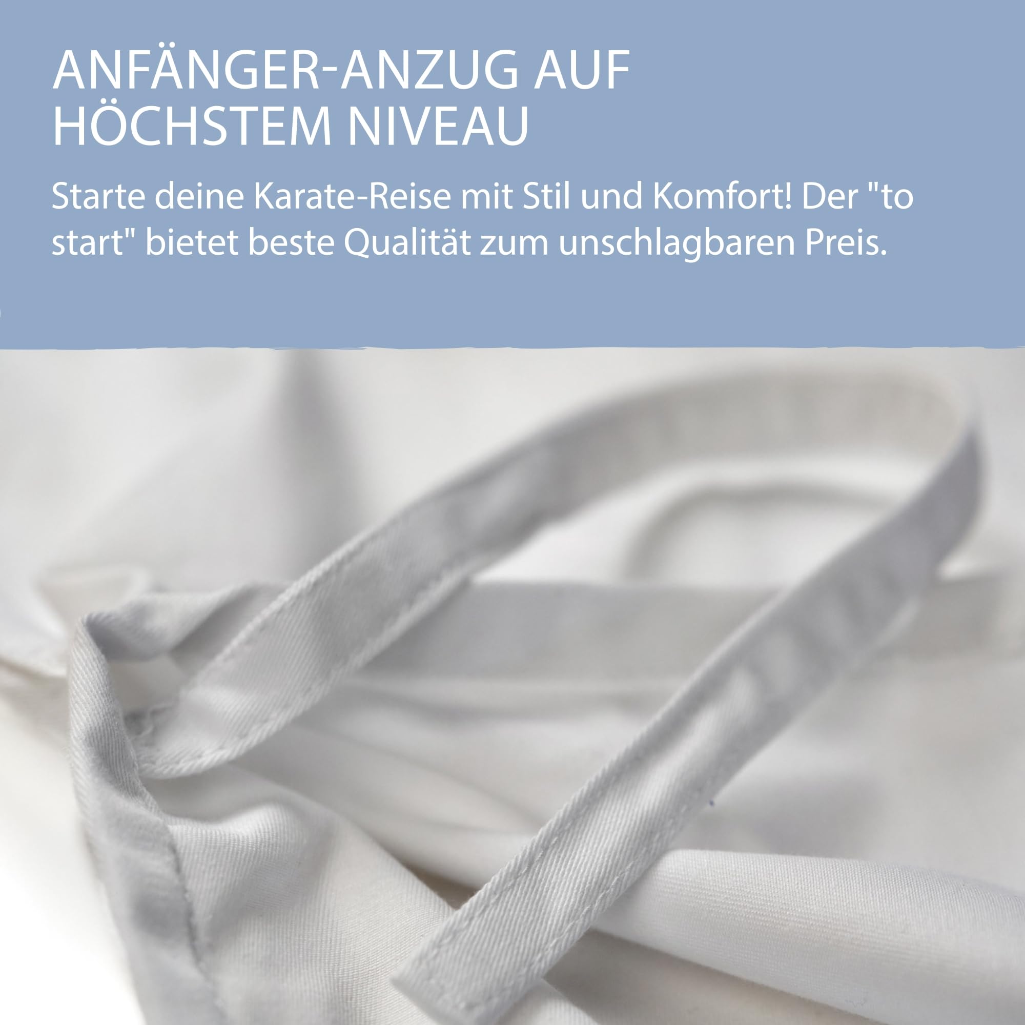 Ju-Sports to start Karateanzug Kinder & Erwachsene weiß - Moderner, besonders leichter Karatekimono 100% Baumwolle, Ideal für Anfänger, Optimale Bewegungsfreiheit