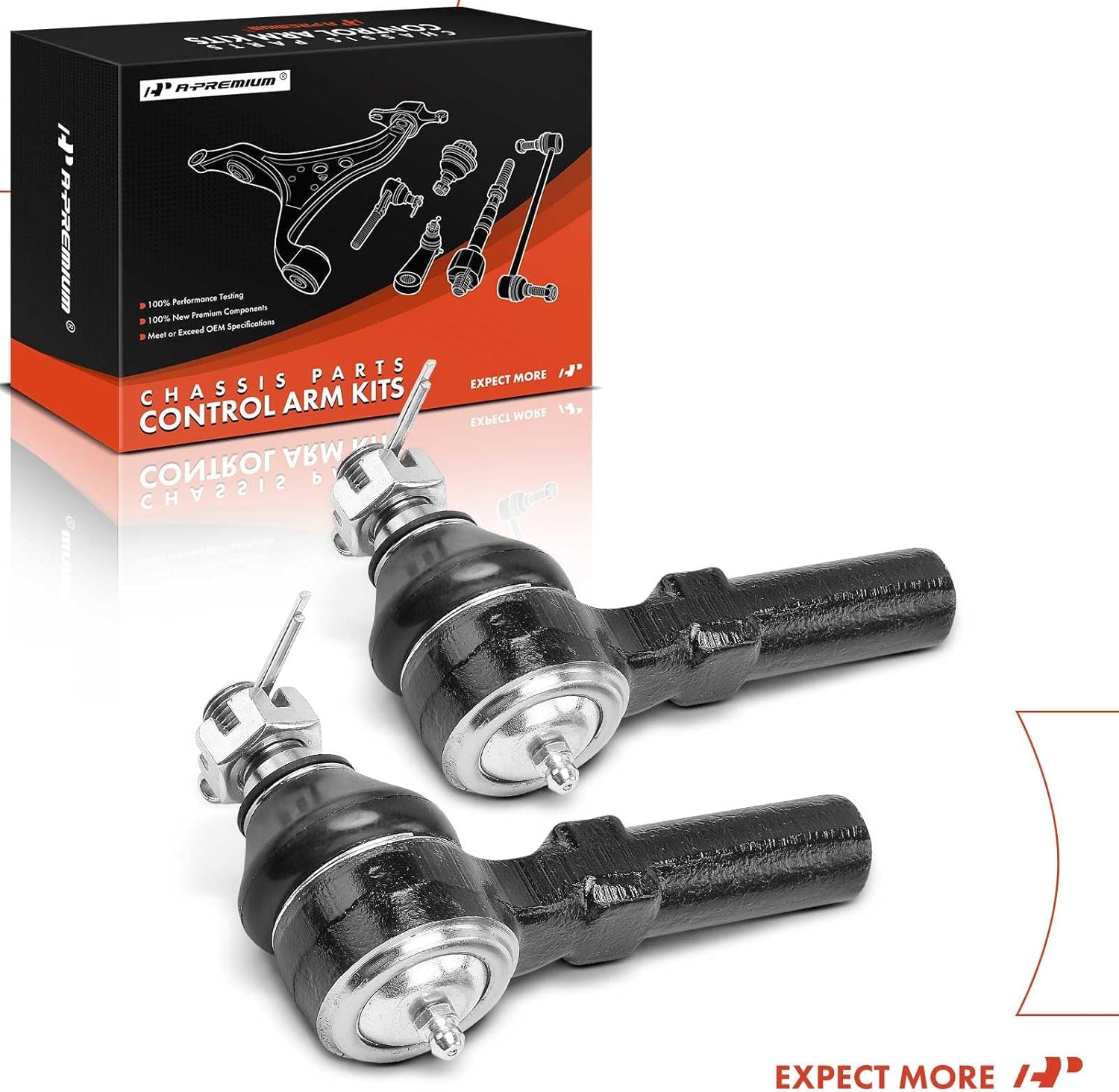 A-Premium 2 x Front Outer Tie Rod Ends, Compatible with Honda Odyssey 2011-2017, Ridgeline 2006-2014