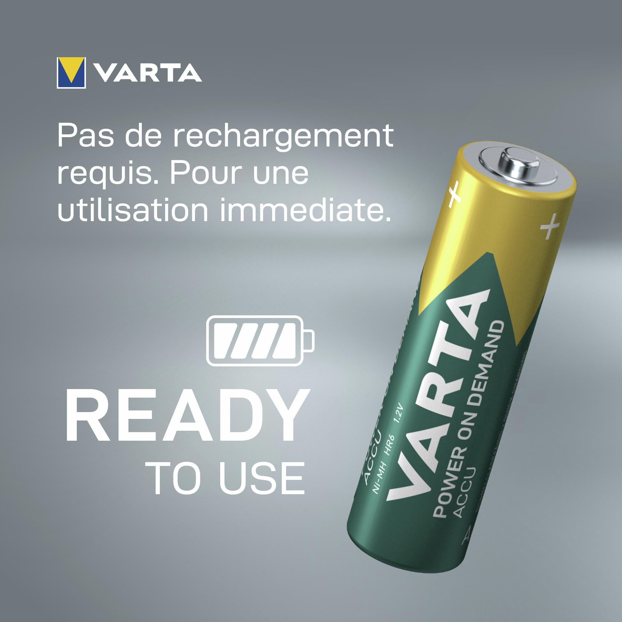 VARTA Lot De 16 Piles AA Rechargeables 2100 MAh Ni-MH - Prêtes à L'Emploi, Sans Effet Mémoire, Longue Durée De Vie