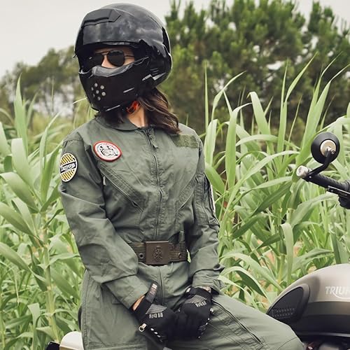 Miniatura 6 de Harssidanzar Casco modular de cara completa de 34 con visera para hombres y mujeres, Street Bike Cruiser Scooter aprobado por DOT CU605US