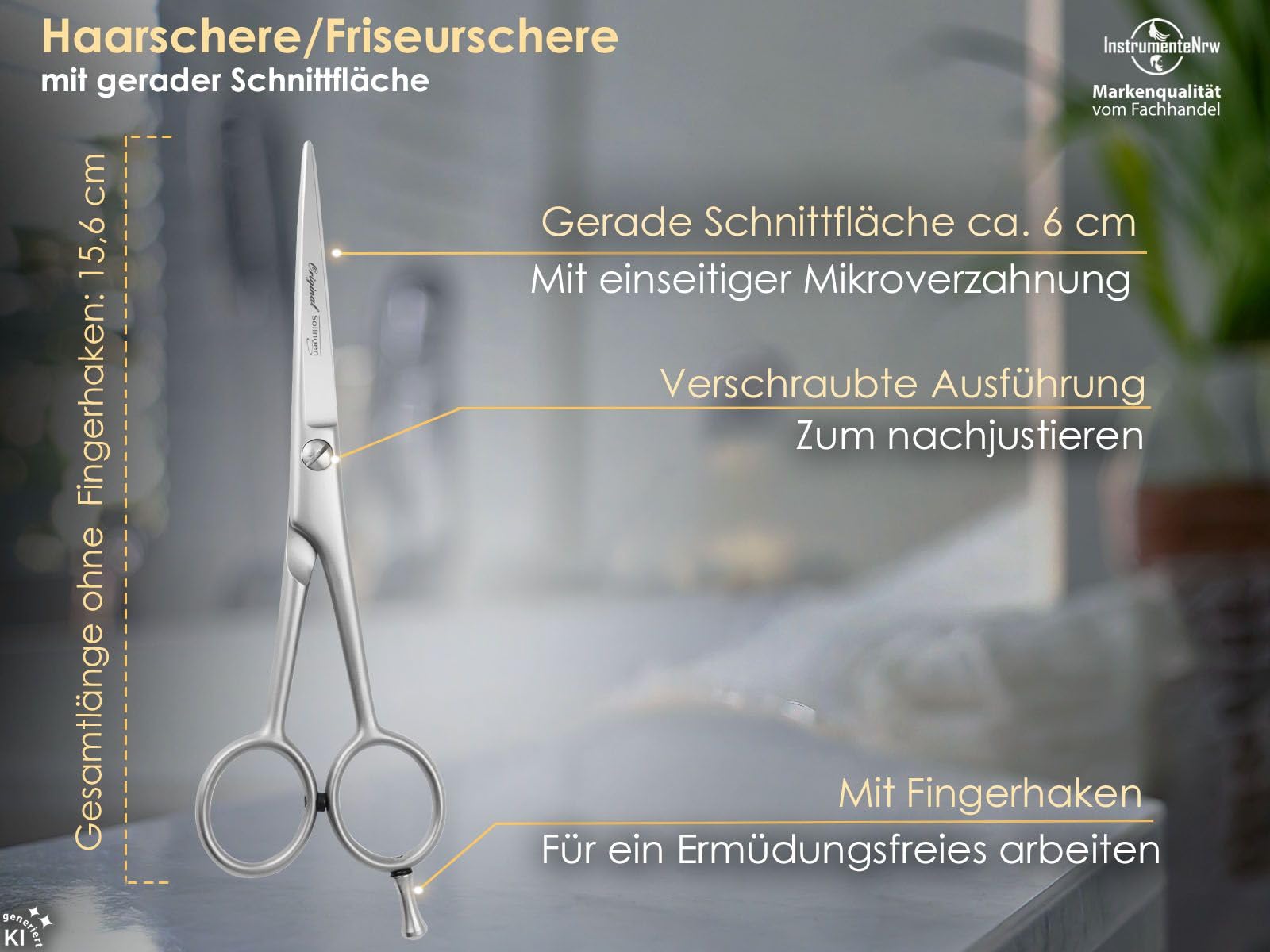 Haarschere Effilierschere Solingen 2er Set Haarschneidescheren in 6 Zoll | Haarschneideschere aus rostfreiem Edelstahl Made in Germany Friseurschere für einen perfekten und präzisen Haarschnitt