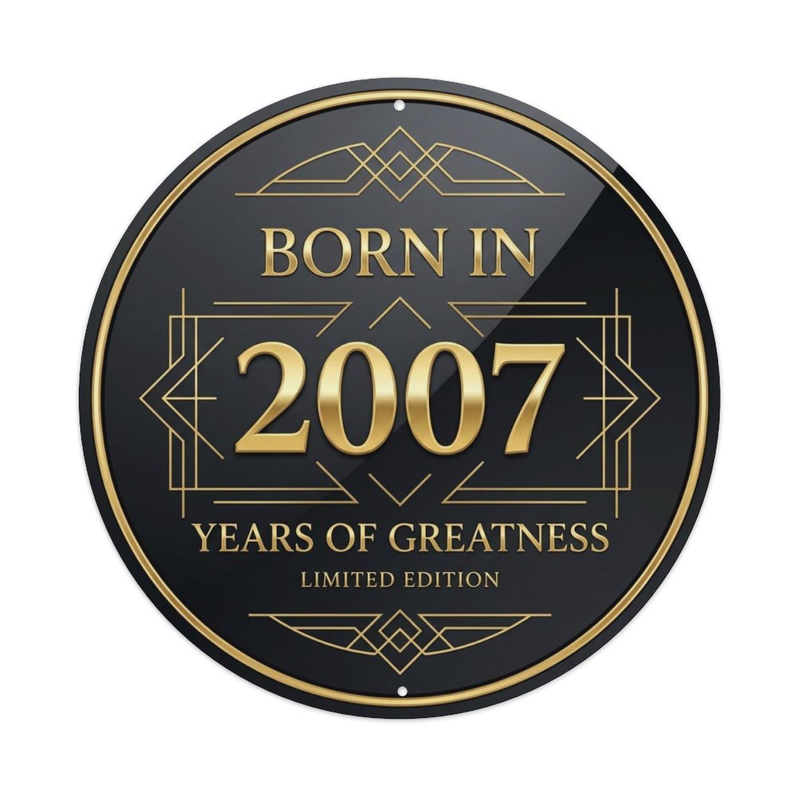 Born In 2007 Years Of Greatness Year-Themed Birthday Gift Vintage Metal Tin Sign