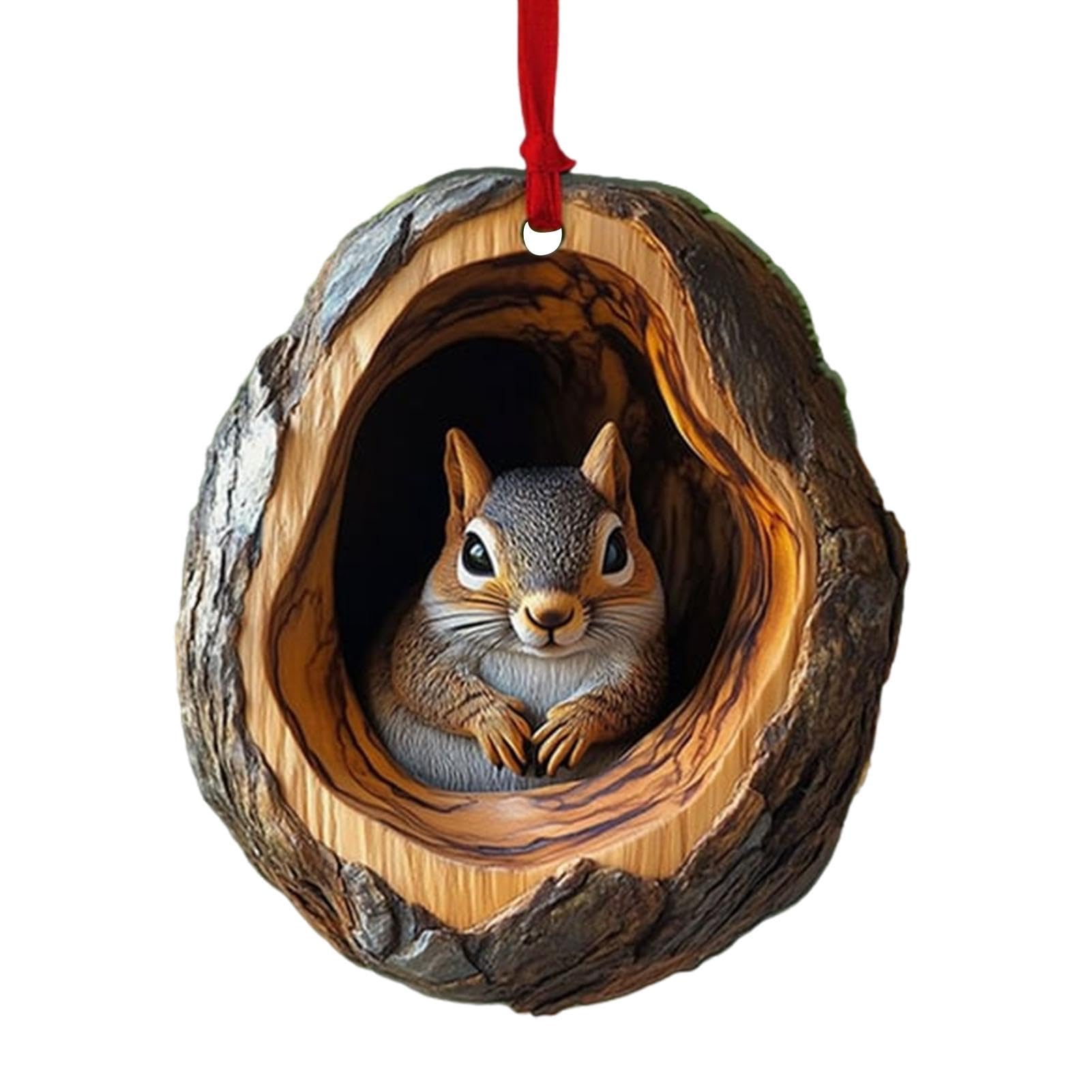 Acrylic Racoon Owl Christmas Tree Decorations, 2D Raccoon Squirrel Ornament Pendant, Cute Animal Rustic Seasonal Décor, Hedgehog Bunny Bird Christmas Ornaments For The Home, Ceiling, Shelf, Bookshelf