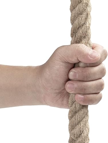 Miniatura 5 de Cuerda de yute de 1 pulgada y 49 pies, cuerda de cáñamo trenzada para manualidades, escalada, hamaca, náutica, juego de tira y afloje, barandillas