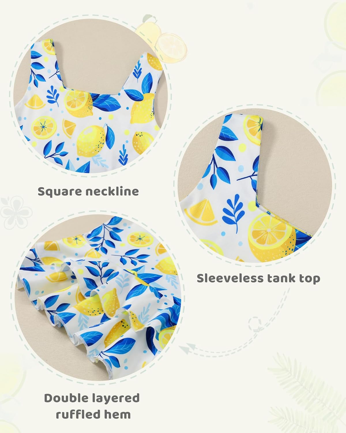 Toddler Girl Clothes Summer Outfits, Sleeveless Ruffle Hem Tank Top + Shorts 2Pcs Cute Baby Girls Clothing Set 1-5T - Image 4