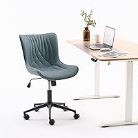 Vista 92 de YOUNIKE Silla de oficina, silla de escritorio sin brazos con ruedas, sillas giratorias ajustables para computadora de oficina en casa, silla