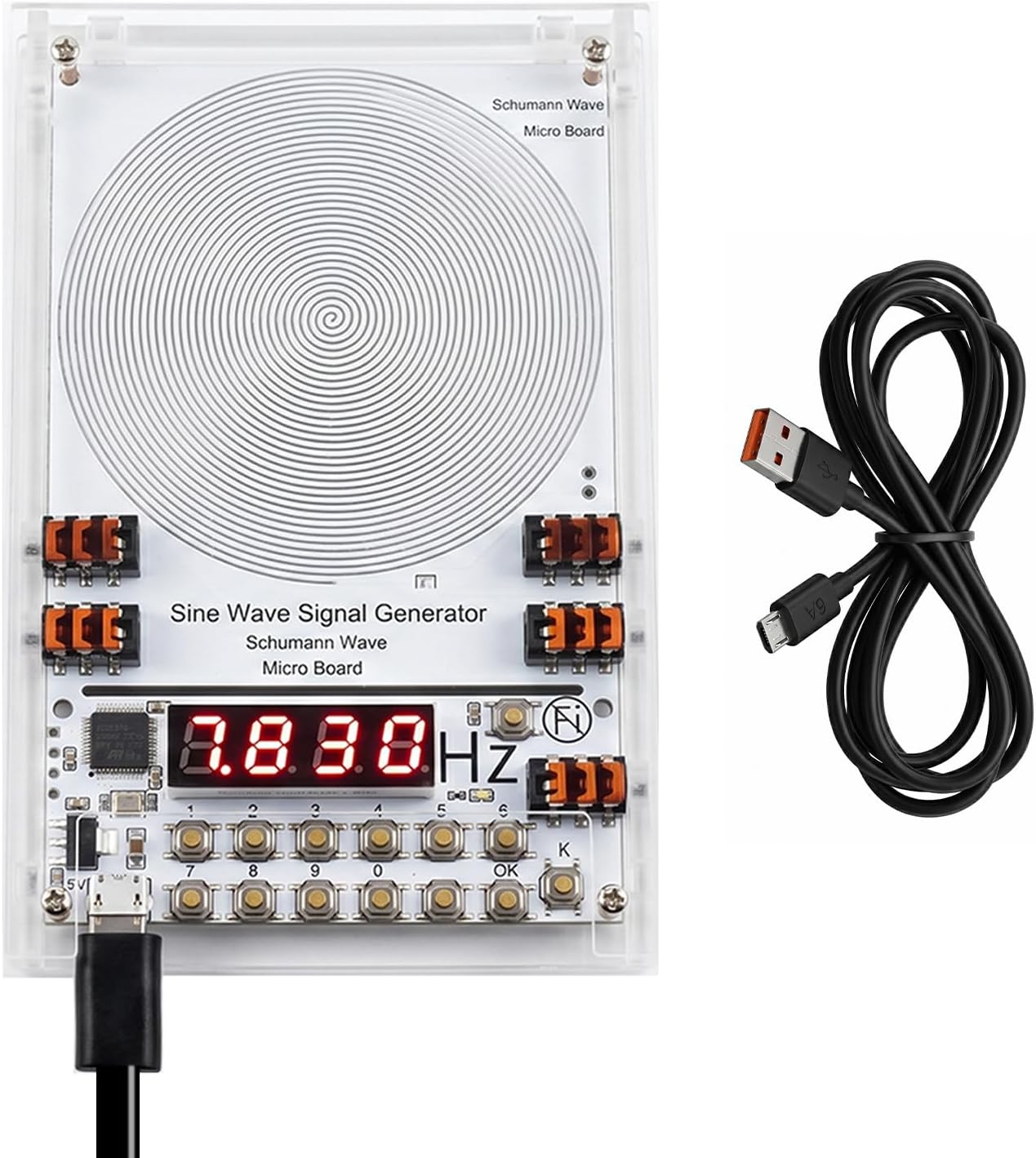 7.83Hz Schumann Resonance Generator, Mini Frequency Generator for Healing Device (0.01Hz-200kHz), Sound Frequency Machine USB-C Powered, Sine Wave Signal Generator for Deep Sleep (Basic Version)