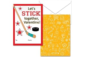 Paper Frenzy Hockey Valentines - 25-Pack