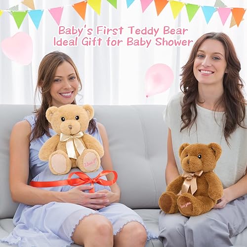 Miniatura 5 de MorisMos I Love You - Oso de peluche para niñas y niños, paquete de 2 animales de peluche a granel para niños, osos marrones y bronceados de 12