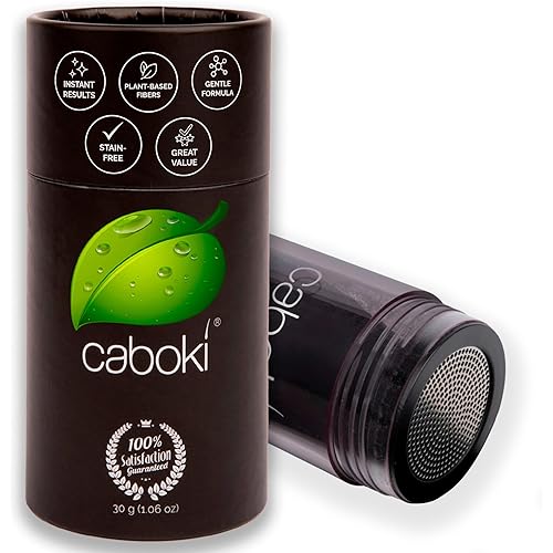 Caboki Hair Fibers for Thinning Hair – Natural Plant-Based Hair Powder for Men & Women – Instantly Thicker Fuller Looking Hair – Clean Ingredients – 30g, 90-Day Supply, Dark Brown