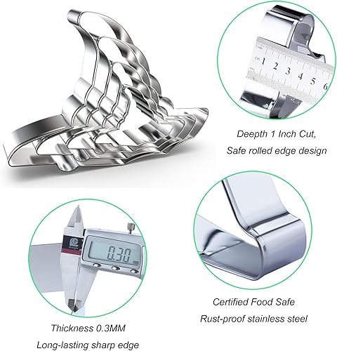 Miniatura 3 de Juego de cortador de galletas con sombrero de bruja de Halloween, 5, 4, 3, 2 pulgadas, 4 piezas, acero inoxidable