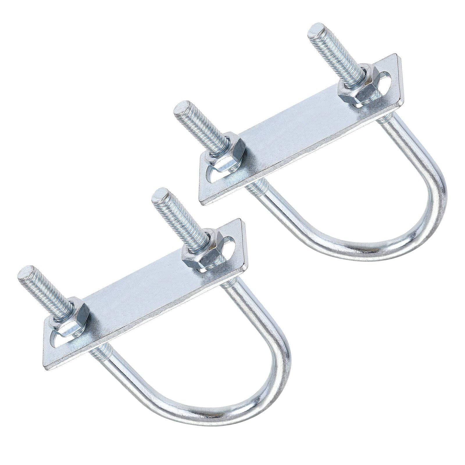 TOP-VIGOR 2 sets M8 Round U-Bolts, 45mm Inner Width 100mm Length Steel U-Bolts with Nut